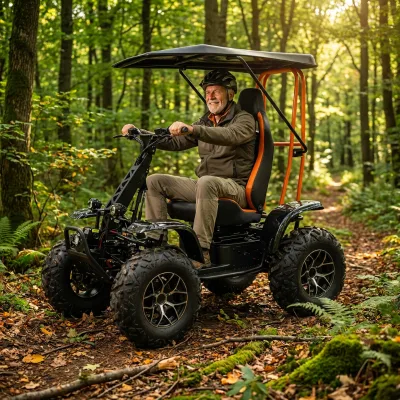 Off-road Mobility Scooter with Roof Sunshade for Handicapped Outdoor Use