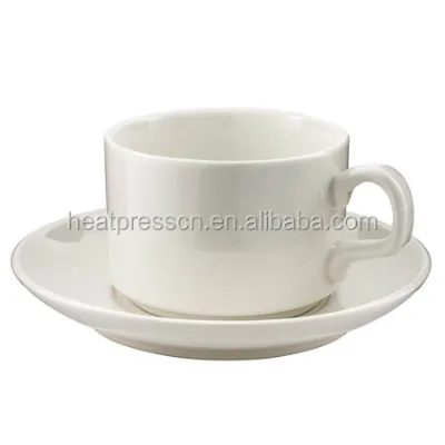 AIDARY 6 oz White Blank Sublimation Coffee Mug with Plate and Spoon