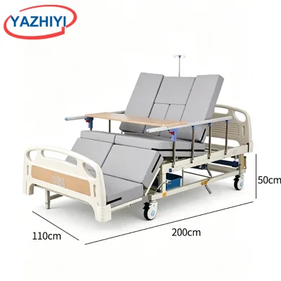 YAZHIYI Heavy Duty Wide Full Bend Care Bed Anti-slip Comfort Mattress Multi-position Adjustment Mobile Silent Medical Wheels