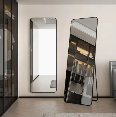Modern Gold Colour Aluminum Alloy Frame Mirror Wall Hanging Floor Standing for Home Hotel Decoration Dressing up