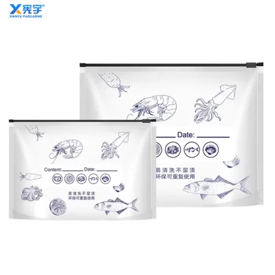 Wholesale Aluminum Foil Fresh Keeping Frozen Ziplock Bag Smell Proof Edible Mylar Bag for Seafood Fish Chicken Sandwich Sausage
