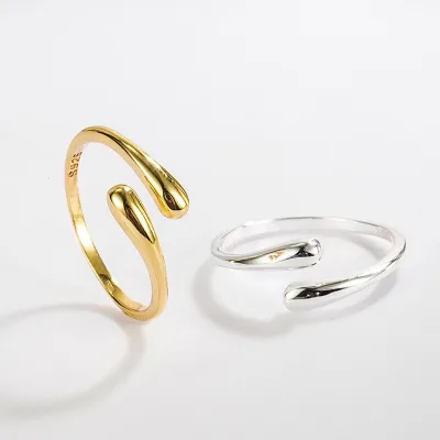 925 Sterling Silver Hug Rings Unisex Resizable Gold & Silver Plated for Ladies for Engagement Wedding Gift Party