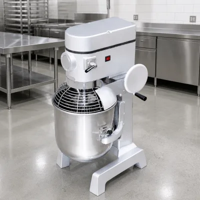 Commercial 30L Planetary Mixer Safety Guard Cage 3-Speed 220V 1.5kW Floor Standing Food Dough Mixer Wheat Bakery Restaurant