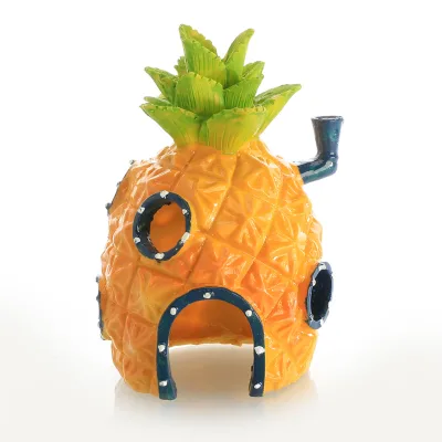 Wholesale Hot Selling Aquarium Ornament Medium Spongebob Pineapple House Fish Tanks Decorations spongebob Background