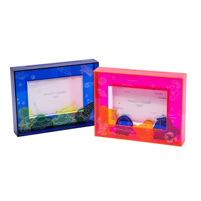 HOMSEWEET Home Decoration Acrylic Decoration Photo Frame- Space  Wall Picture Frame Acrylic Magnetic Photo Frames Display Stand