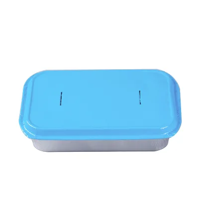 Allwin Aluminum A160 OEM Brand Eco-Friendly Recycled Food Grade Airline Catering Aluminum Foil Food Container Colored Lid for