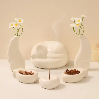 Pet Ceramic Urn Funerary Set Dog Cat Funeral Cremation Souvenir Storage Container Pet Funeral Supplies