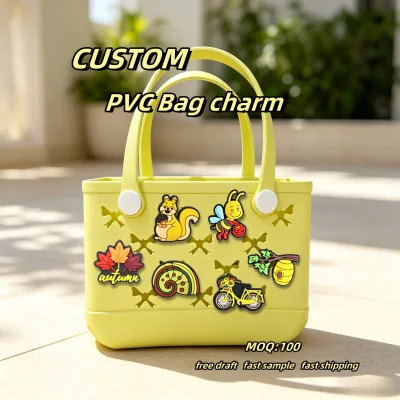 Custom Bag Charm Shoe Decorations Colorful PVC Waterproof Eco-Friendly Handbag DIY Bag Insert Charm Accessories