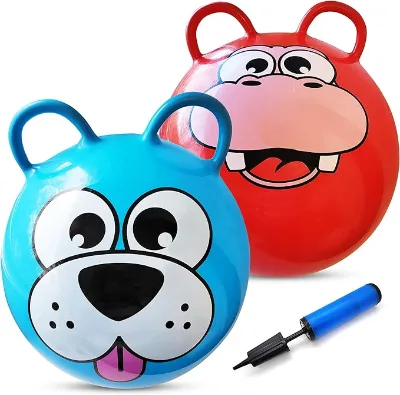 New Design Factory Price PVC Ball Kids Toy Multi-pattern Hopper Ball Two Handle Cute Jumping Ball Bounce for 3+ages