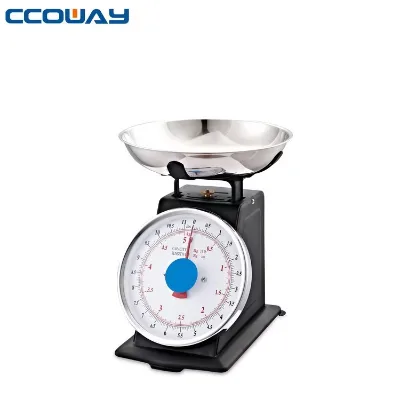 High Quality CCOWAY Stainless Steel Plastic Mechanical Kitchen Weighing 5kg Spring Dial Scale OW-NS