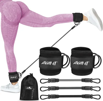 Hot Sale Custom Logo Fitness Accessories Gym Ankle Straps Strength Workout Ankle Straps for Cable Machines