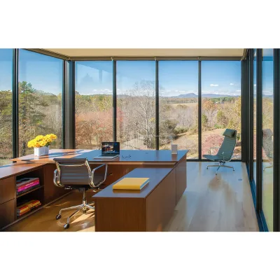Modern Style Commercial Panoramic Tempered Glass Thermal Break Aluminum Fixed Window