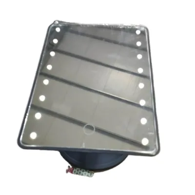 Modern Square Fogless Illuminated Bathroom Mirror LED Lights Grey Frame Plug Powered IP65 Stainless Steel Wall Living Room