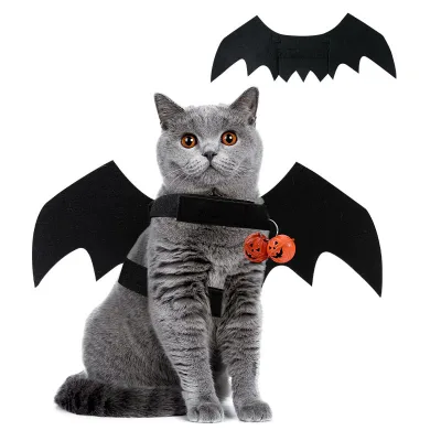 Cat Clothes Halloween Dog Clothes Pet Bat Wings Bell Style Transformed Clothes