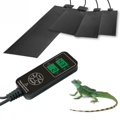 Modern 30*57 cm PVC Reptile Heat Mat Waterproof Terrarium Heating Pad with Thermostat for Snakes Lizards Turtle Tank