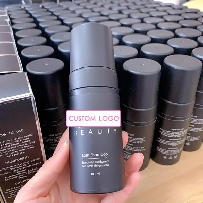 Oem Custom Wholesale Private Label Luxury pink Strawberry Tea Tree Foaming Lash Extension Cleanser Foam Eye Lash Shampoo