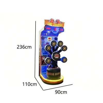 Professional Boxing Training Arcade Machine 7 Targets Adjustable Difficulty Ticket Coin/Bill Acceptor Metal Plastic Construction