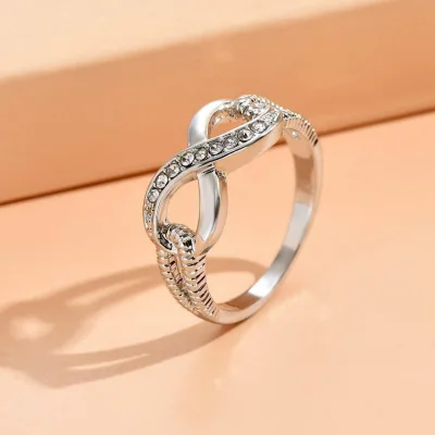 Personalized 8-Shaped Zircon Women's Ring - Fashionable Wholesale Accessories