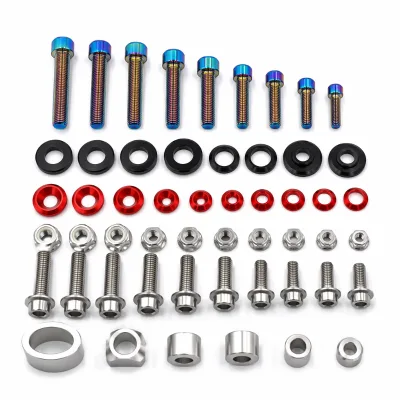 Custom CNC Bicycle Titanium Bolts Nuts Washers Screws 7075 Aluminum Stainless Steel Fasteners OEM Precision Manufacturer