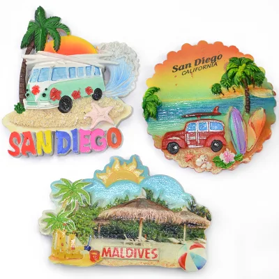 Factory Customized Souvenirs Maldives Polyresin Refrigerator Magnets Resin Fridge Magnet 3d