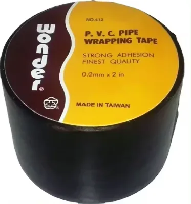Original Achem Wonder Black PVC Tape Durable Strong Adhesive Pipe Wrapping Anti-Corrosion Protection Insulation Material