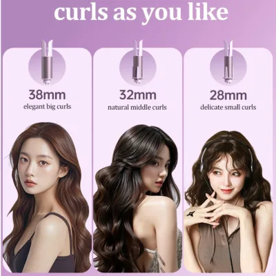 2025 New Arrival Patented 3 In 1 Interchangeable Auto Curler with 1 1.25 1.5 inch Barrels T312 Automatic Rotating Curling Iron