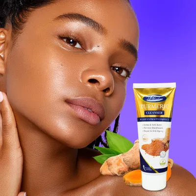 DR.ROSEVA Organic Turmeric Face Wash Peeling Fades Blemishes Acne Removal Deep Pore Whitening Moisturizing Facial Cleanser