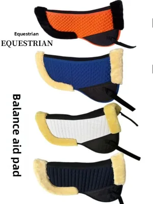 Equestrian Balance Pad Faux Wool Saddle Pad with Sweat-Absorbing Shock-Absorbing Anti-Back-Biting Soft Features