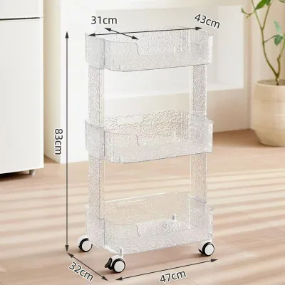 Beauty Salon 3-Layer Acrylic Trolley with Wheels for Salon Spa Therapy Room-Stable & Durable