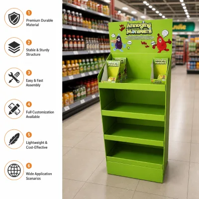 High Quality Rapid Prototyping Cardboard Floor Standing Display Carton Customized PVC Corrugated Cardboard Display