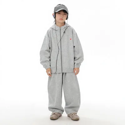 Casual Cotton Leisure Sweater Set Boys Spring 2026 New Arrivals Loose-Fit Sports Hooded Long-Sleeve Shirt Trousers for Toddlers