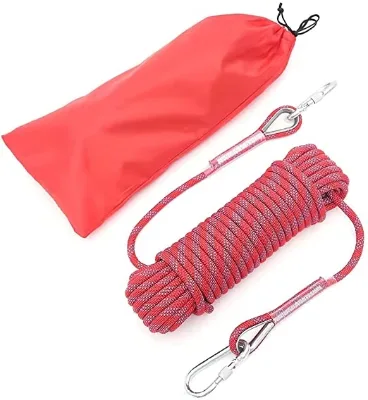 Climbing Rope 12mm Nylon Polyester Rope High Strength Rock Static Rope for Mountain Climbing Falling Protecting