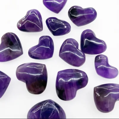 Wholesale Natural Crystal Healing Stone Dream Amethyst Heart Love-shaped Crystal Crafts for Meditation