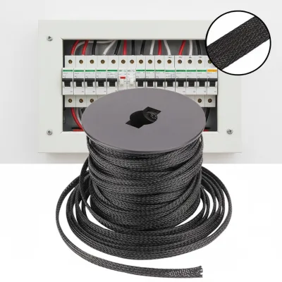 Durable Polyester ULFlame Retardant Expandable Protective Customizable Color 600V Rated Braided Cable Sleeves