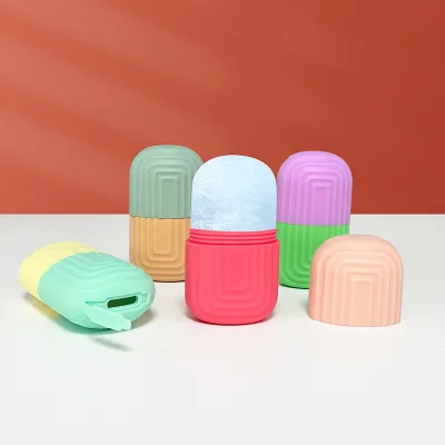 2024 New Silicone Face Ice Cube Facial Contouring Ice Mold Roller Silicone Frozen Face Roller Massager Ice Face Roller for Beaut