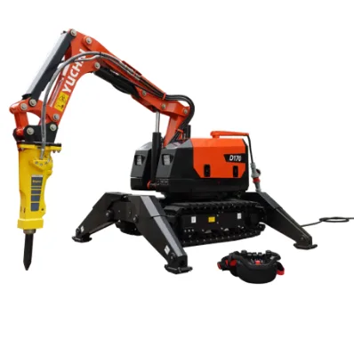 New Yuchai D170 Electric Remote-Controlled Demolition Robot 24kw Power for Indoor Concrete Demolition High-risk Site Operation