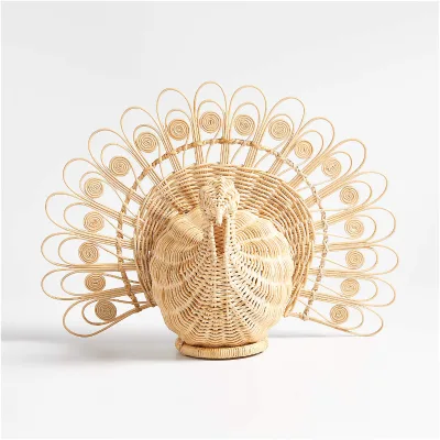 Unique Hot Ideal Woven Rattan Decorative Turkey Table Decor WIcker Wall Decoration Wholesale Vietnam Supplier