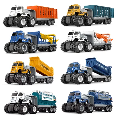 New Arrival Carrier Truck Toy Cars Friction Powered Toy Vehicle Transport Truck Metal Trailer Car for Kids