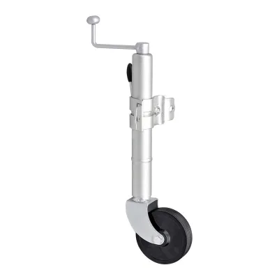 750LBS 6 Inch Rubber Wheel Side Wind Trailer Jack With Clamp 254MM Lifting Height Jockey Wheel