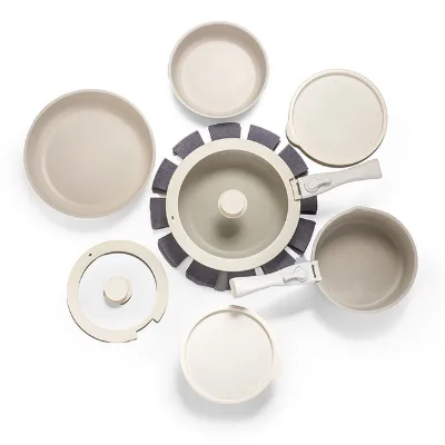 Multi-Purpose Non-Stick Cookware Set Granite Non-Stick Pots and Pans Cookware Set with Detachable Handle Lids