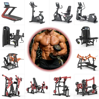 Commercial Cardio and Strength Training Equipment Collection for Fitness Club Gym Setup with Treadmill Bike and Weight Machines