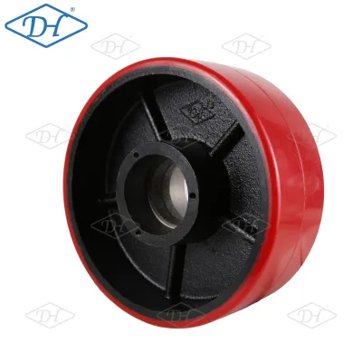180*70 Iron Core PU Wheel OPK Specific Steering Roller Maintenance Free Red for Manual Pallet Jack Forklift Wheel
