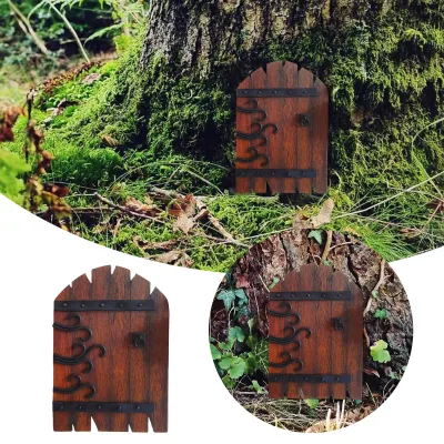 Retro Fairy Tale Door Heart Elf Dooryard Garden Wooden Craft