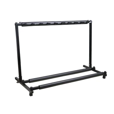 High Quality Stainless Steel Guitar Stand Holder Foldable Stainless Steel Musical Instruments Rack for 7 Pieces