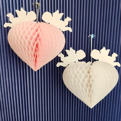 Elegant Modern Wedding Ceremony Tissue Paper Heart Decoration CE-3918