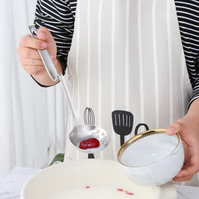 Integrated Z-shaped 6/7cm Stainless Steel Soup Spoon for Hot Pot and Party Chafing Dishes