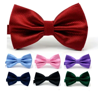 Fashion Black Bow Ties for Men Formal Business Wedding Groomsmen Adjustable Classic Wholesale