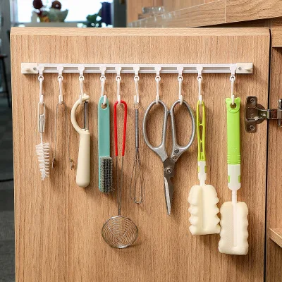 Kitchen Hook Storage Hook - No Drilling Required Connected in Series Can Slide Behind the Cabinet Door - Universal Storage Hook