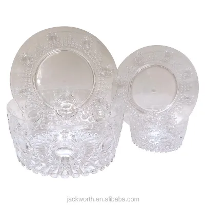 Embossed Jewel Design Acrylic Tableware