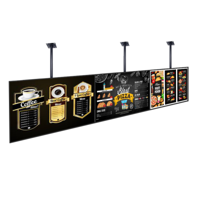 Super Thin LCD Split Screen Advertising Display Digital Menu Board Restaurant Menu Display Screen